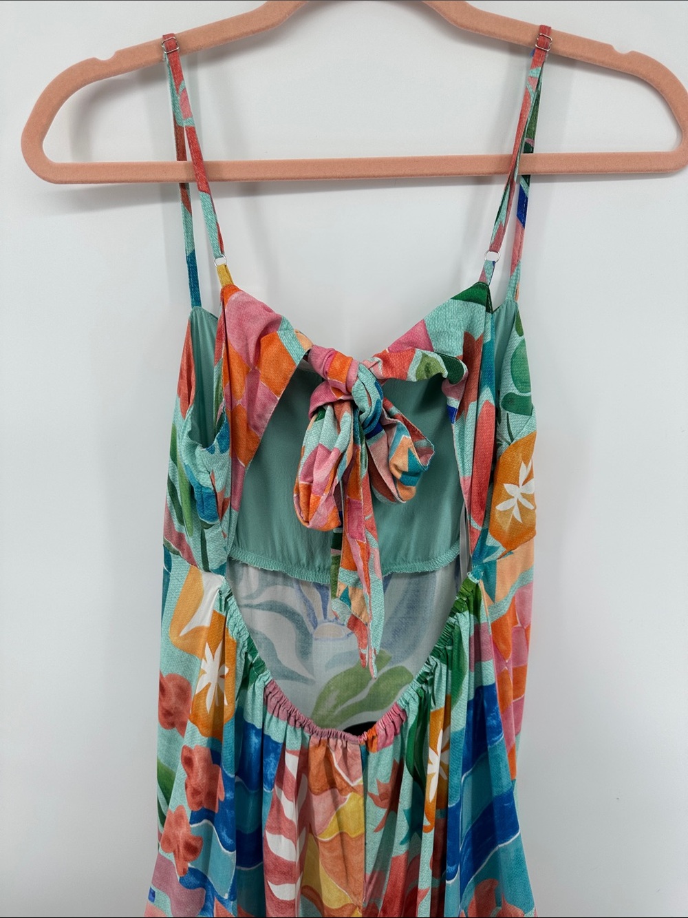 Paper Heart EuroSummer ResortWear Citrus Colorful Abstract Floral Maxi Dress SzL - Picture 6 of 11